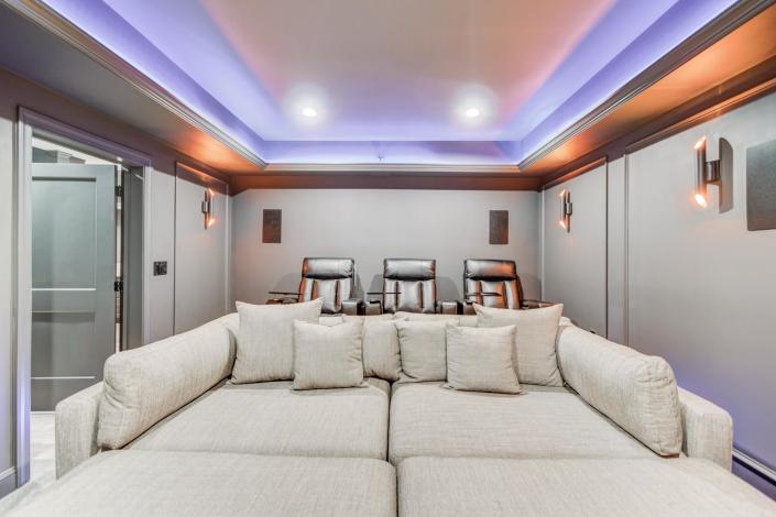 Theater room in finished business