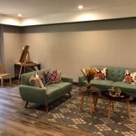 Living area in finished basement