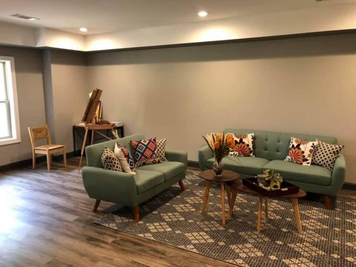 Living area in finished basement