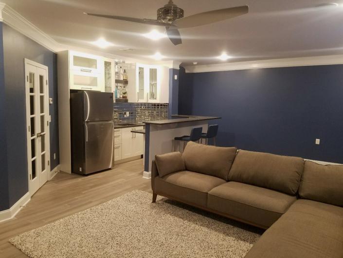 Wet bar in living room
