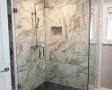Luxury rain shower with glass enclosure