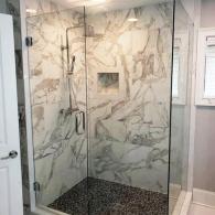 Luxury rain shower with glass enclosure
