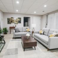 Living room remodel with new paint and LVT flooring